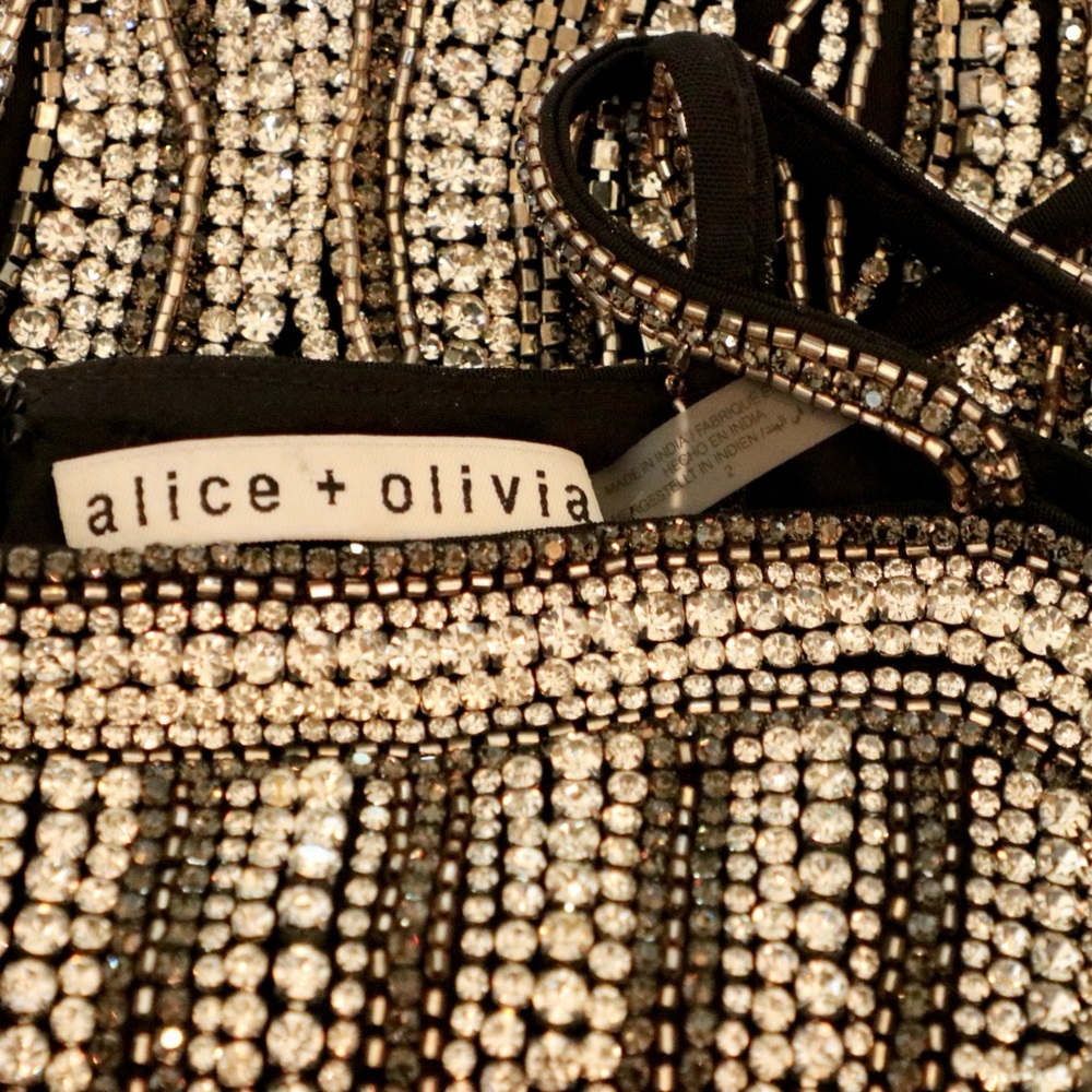 ALICE + OLIVIA CHI EMBELLISHED FRINGE TANK - Picture 14 of 15